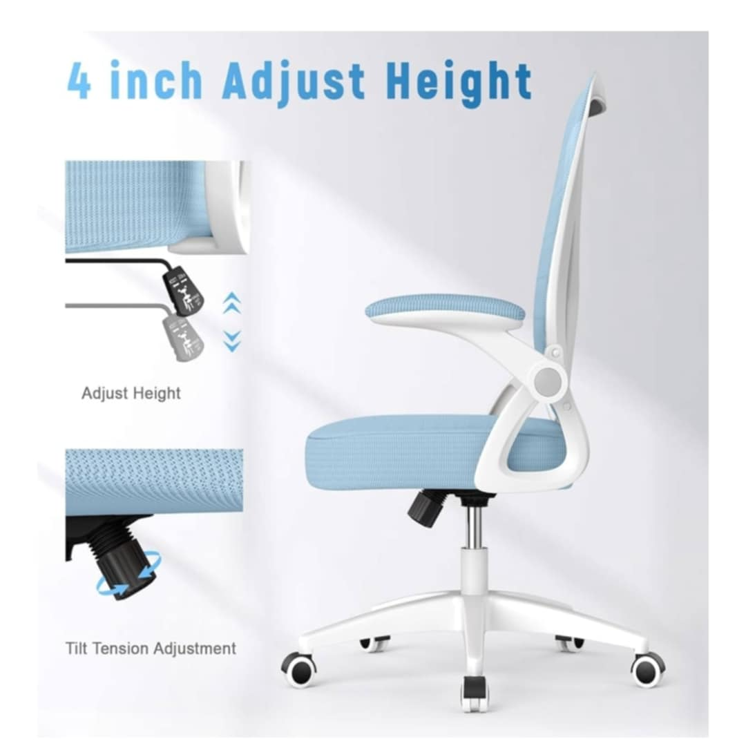 Office Chair - Adjustable Height, Light Blue - photo 3