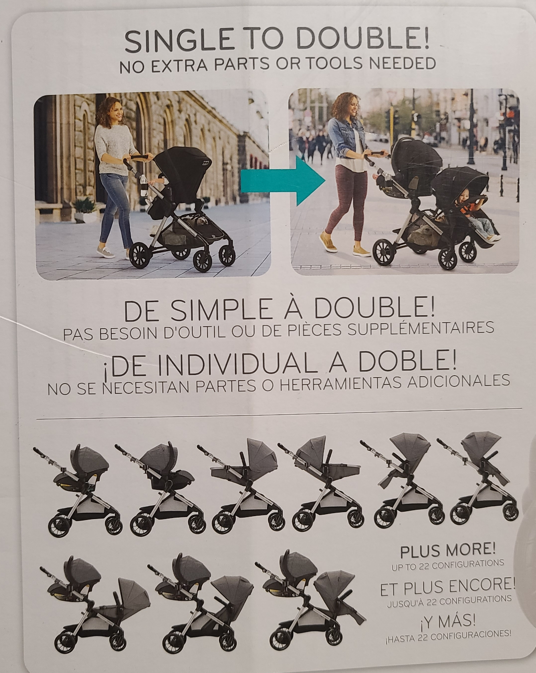 Evenflo Xpand Double Stroller - Grey - photo 5
