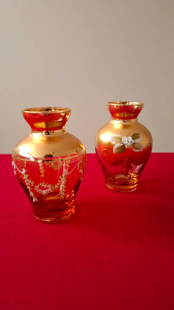 Set of Two Decorative Murano-Style Bud Vases thumbnail