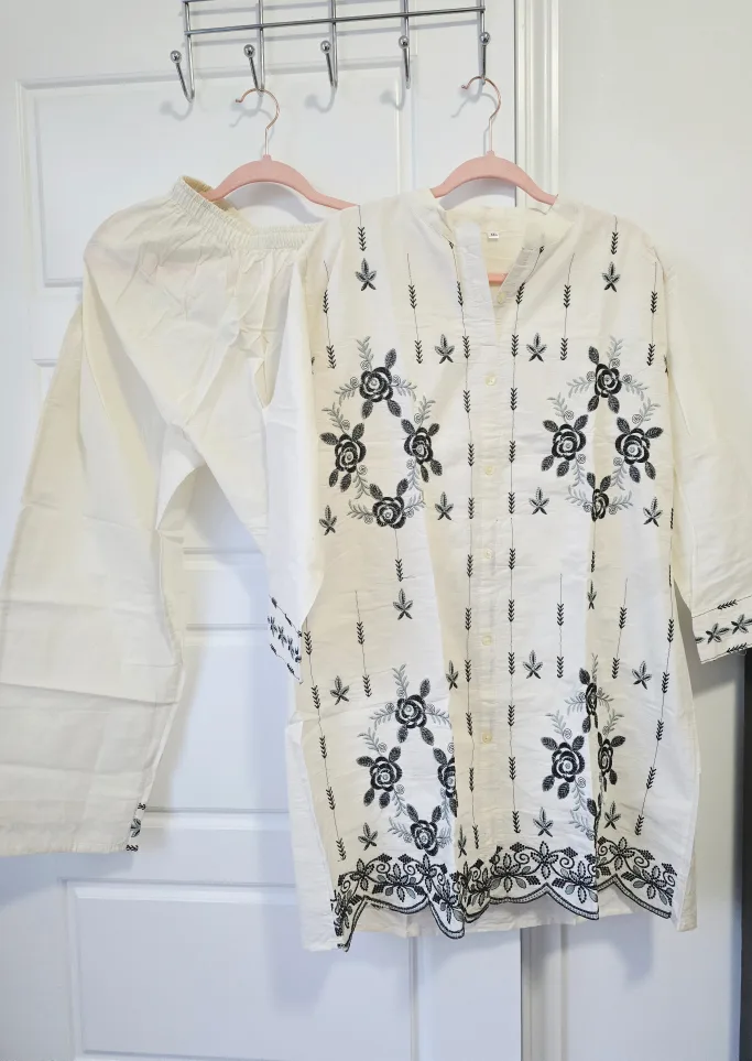 Embroidered Kurta Pajama Set - Women's Outfit thumbnail