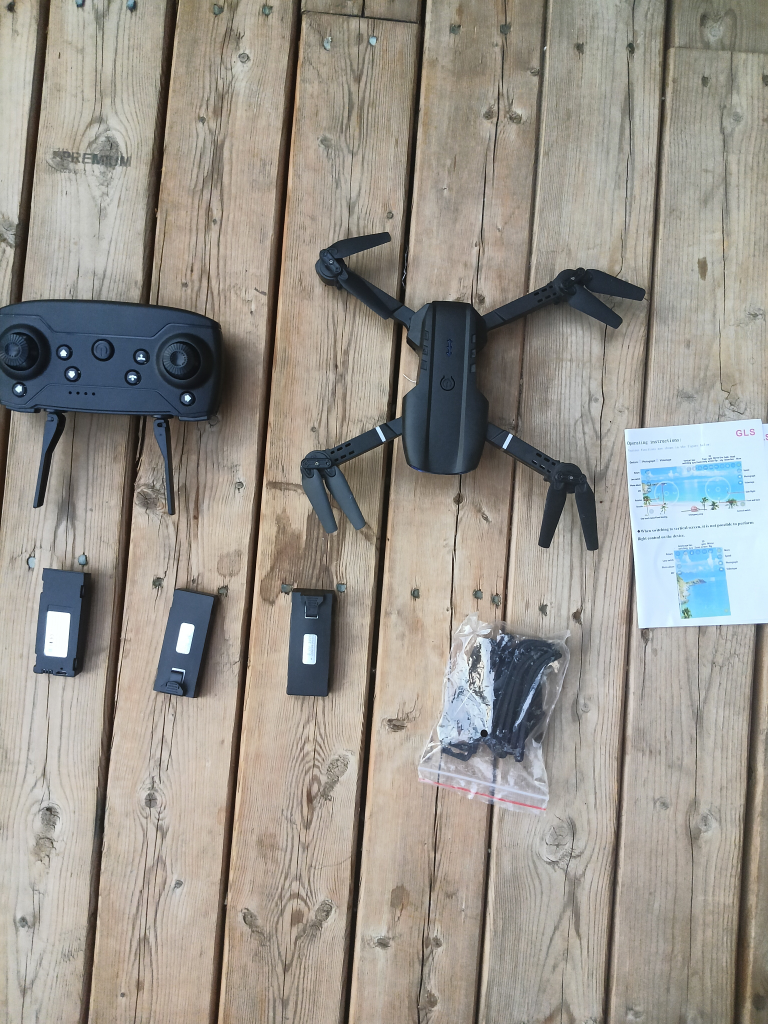 Black Foldable RC Drone with Remote and three batteries - photo 5