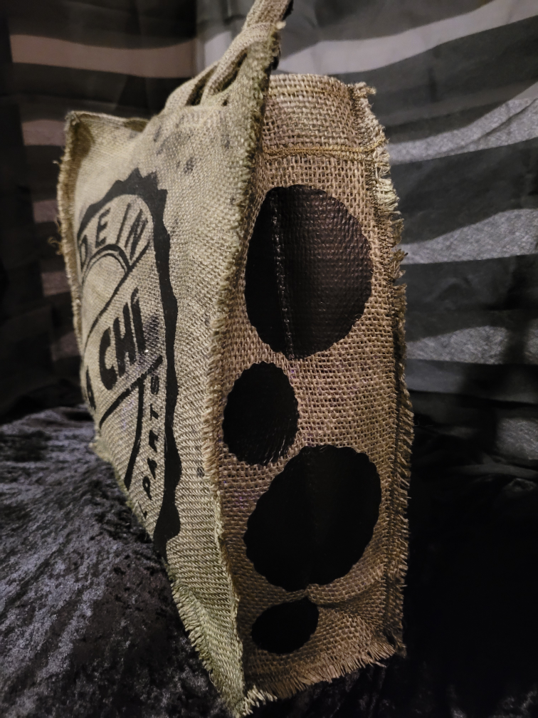green made in burlap tote - photo 3