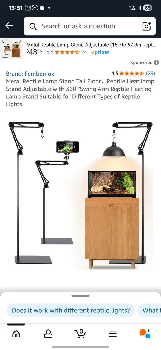 Phone Stand with Adjustable Arm - Black thumbnail