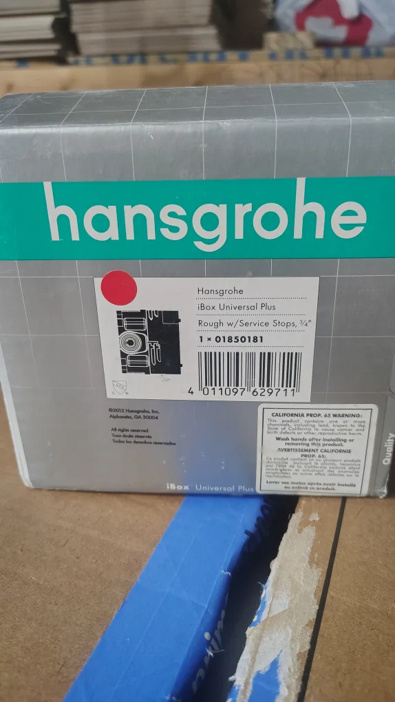 Hansgrohe iBox Universal Plus Rough w/ Service Stops, 3/4" image indicator(2)