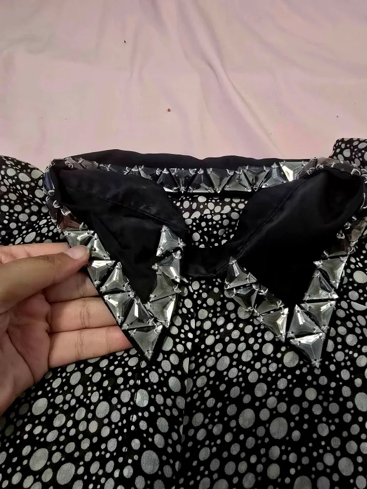 Black & White Polka Dot Sleeveless Top thumbnail