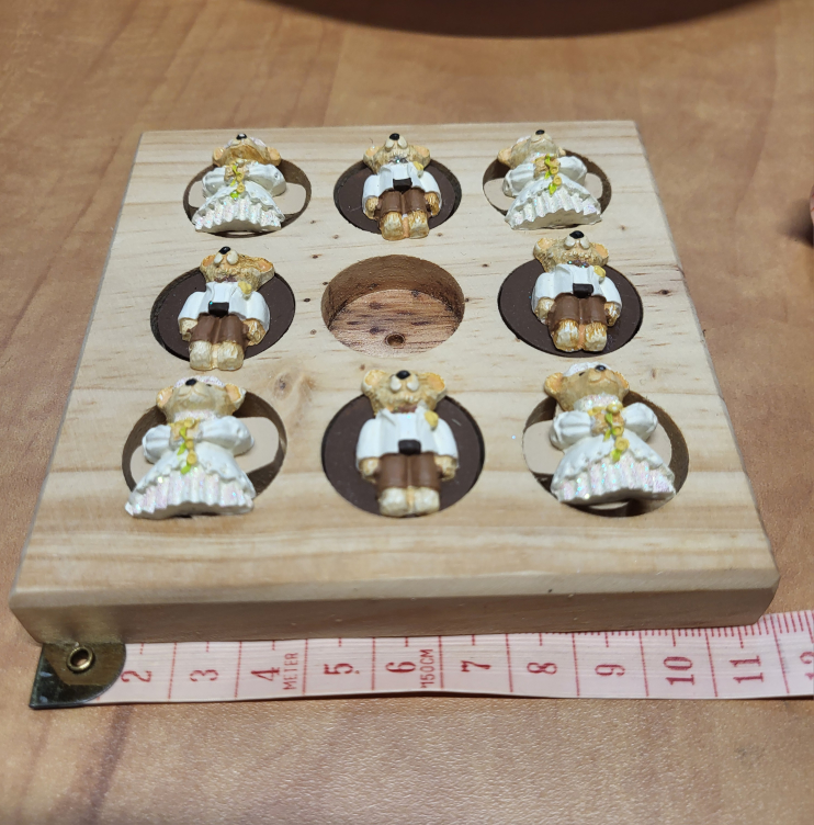 Wooden Tic-Tac-Toe Game with Bear Figures - photo 2