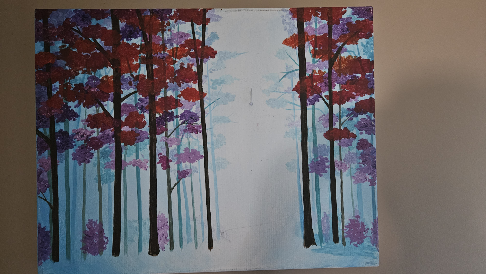 Hand-painted Tree Scene Art
