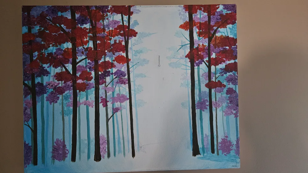 Hand-painted Tree Scene Art thumbnail