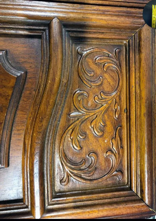 🥕Vintage Wood Cabinet Doors - Brass Ornate Detail image indicator(5)