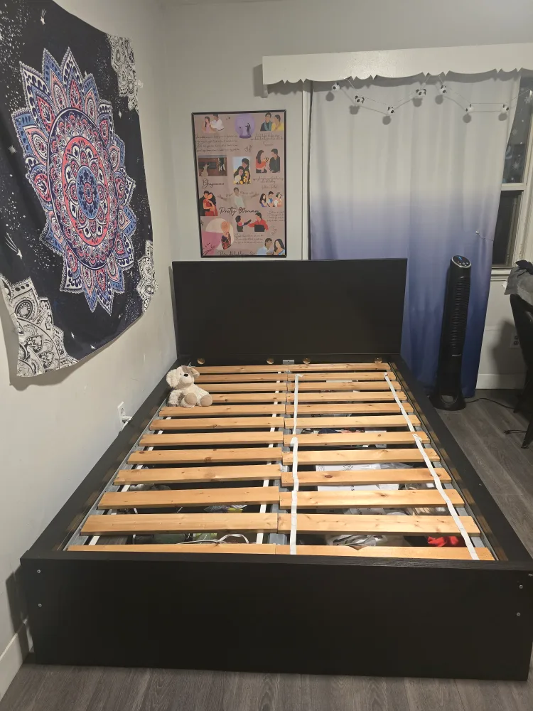 Queen Black Bed Frame - Fairly worn thumbnail