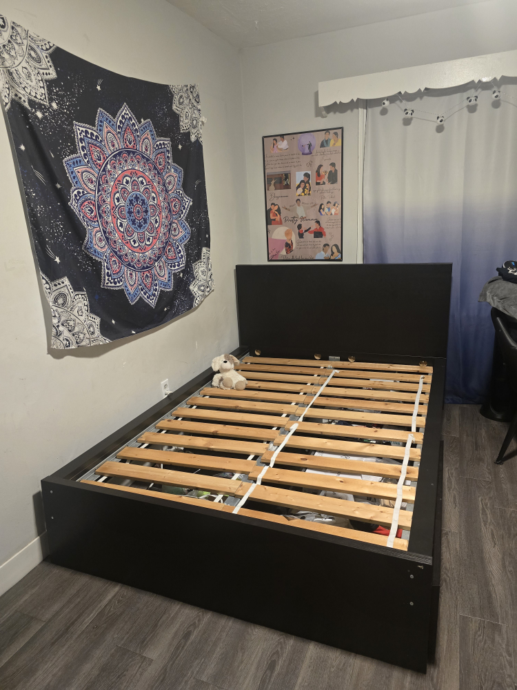 Queen Black Bed Frame - Fairly worn - photo 2