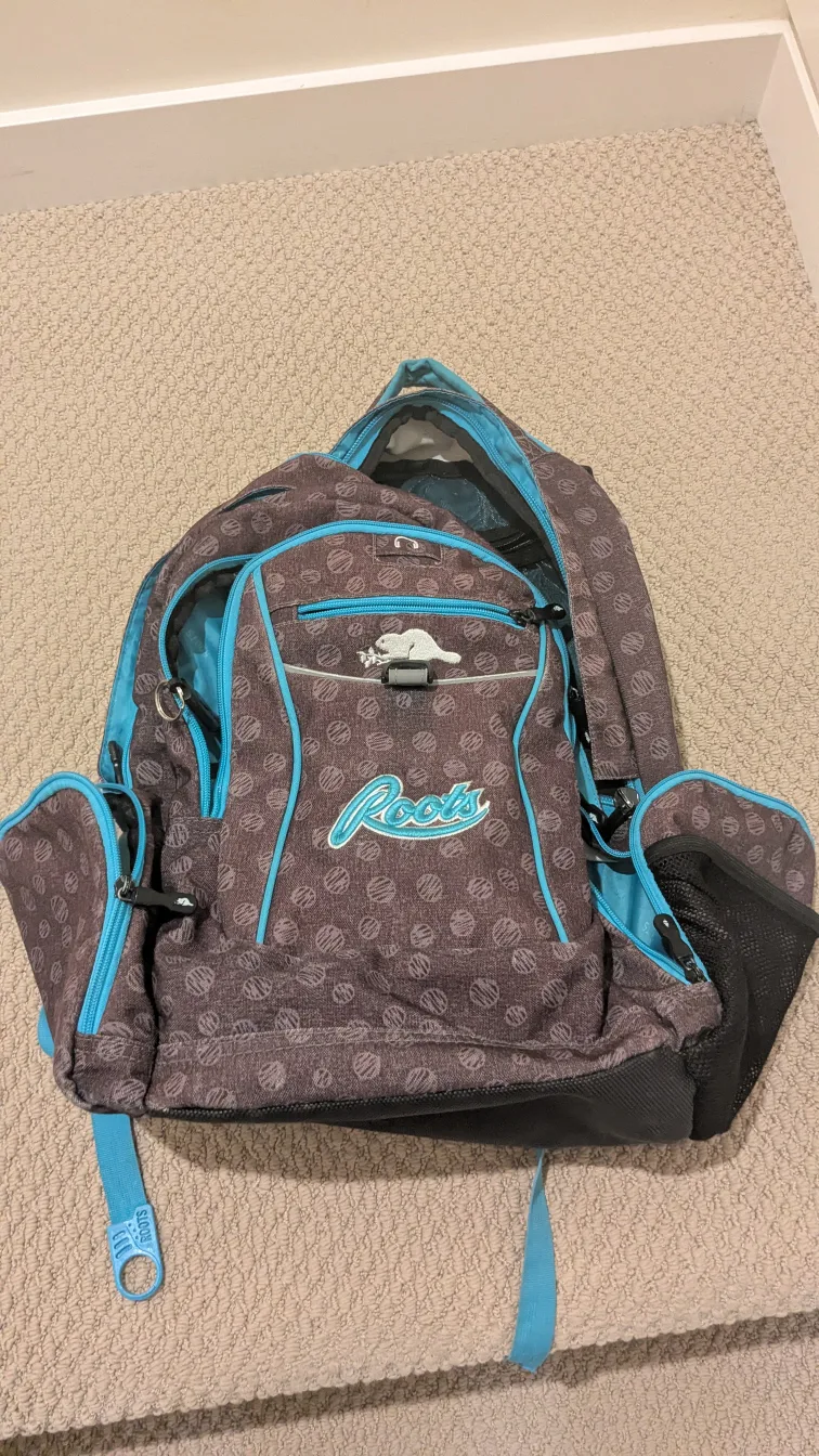 Roots Backpack - Grey & Blue thumbnail