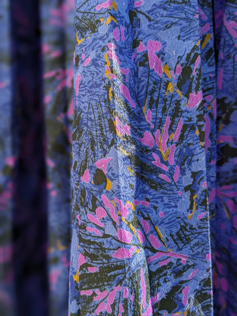 Vintage Pykettes Blue & Purple Floral Pleated Skirt image indicator(3)