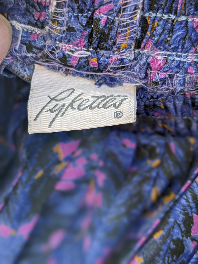 Vintage Pykettes Blue & Purple Floral Pleated Skirt - photo 5