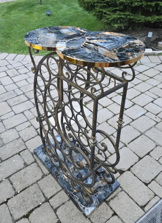 Wine Rack Table with Marble Top thumbnail