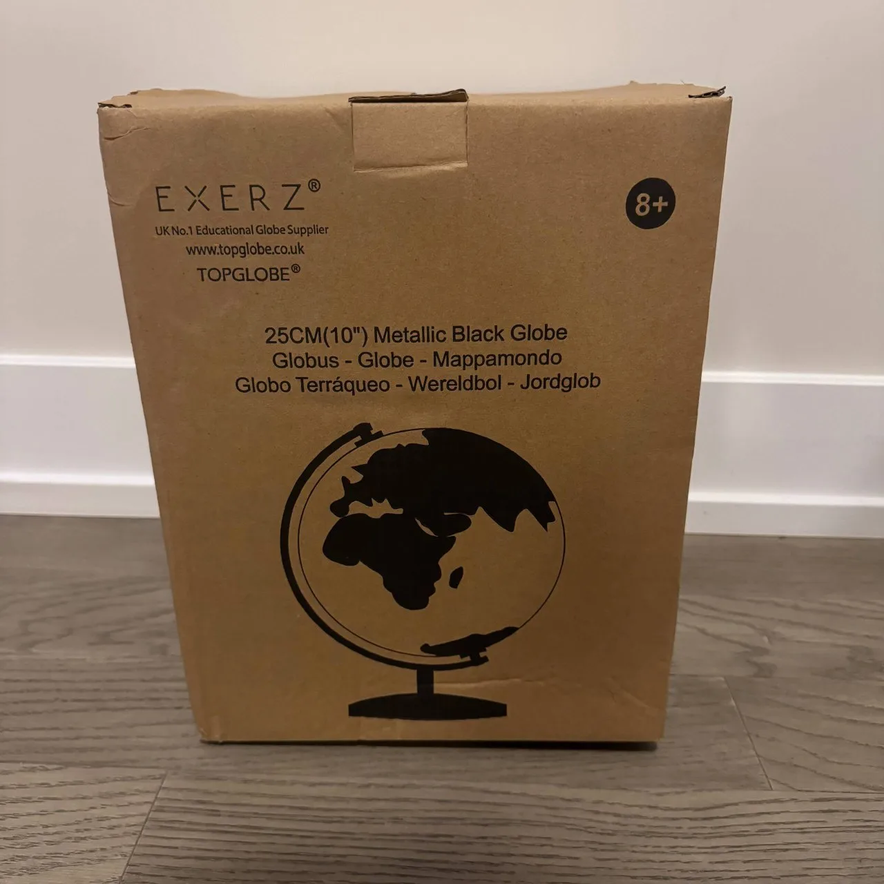 Exerz 10” World Globe – Black & Silver image indicator(3)