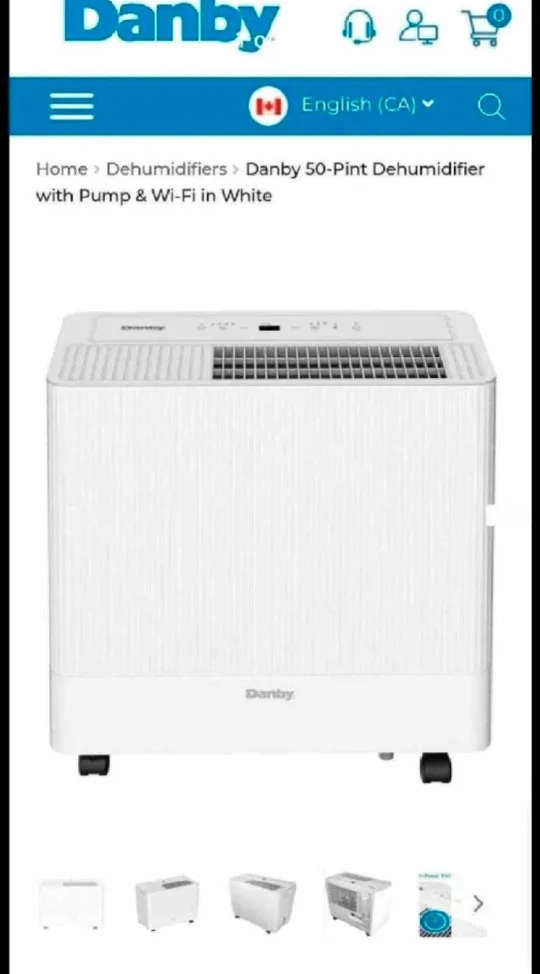 Danby 50-Pint Dehumidifier with Pump & Wi-Fi in White