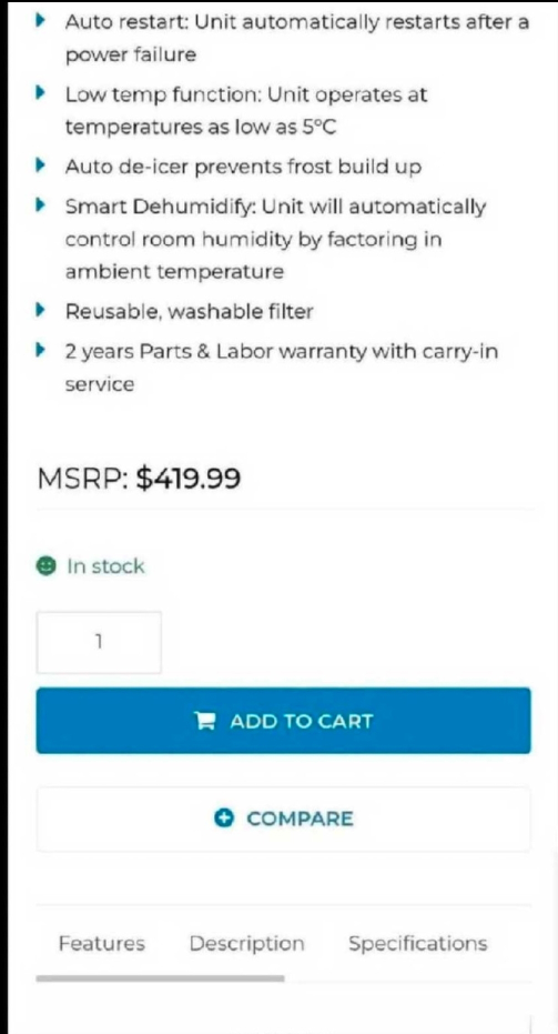 Danby 50-Pint Dehumidifier with Pump & Wi-Fi in White - photo 2