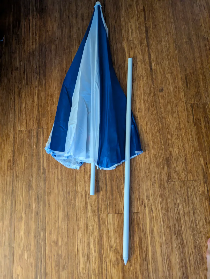 Blue & White Beach Umbrella 🧡 thumbnail