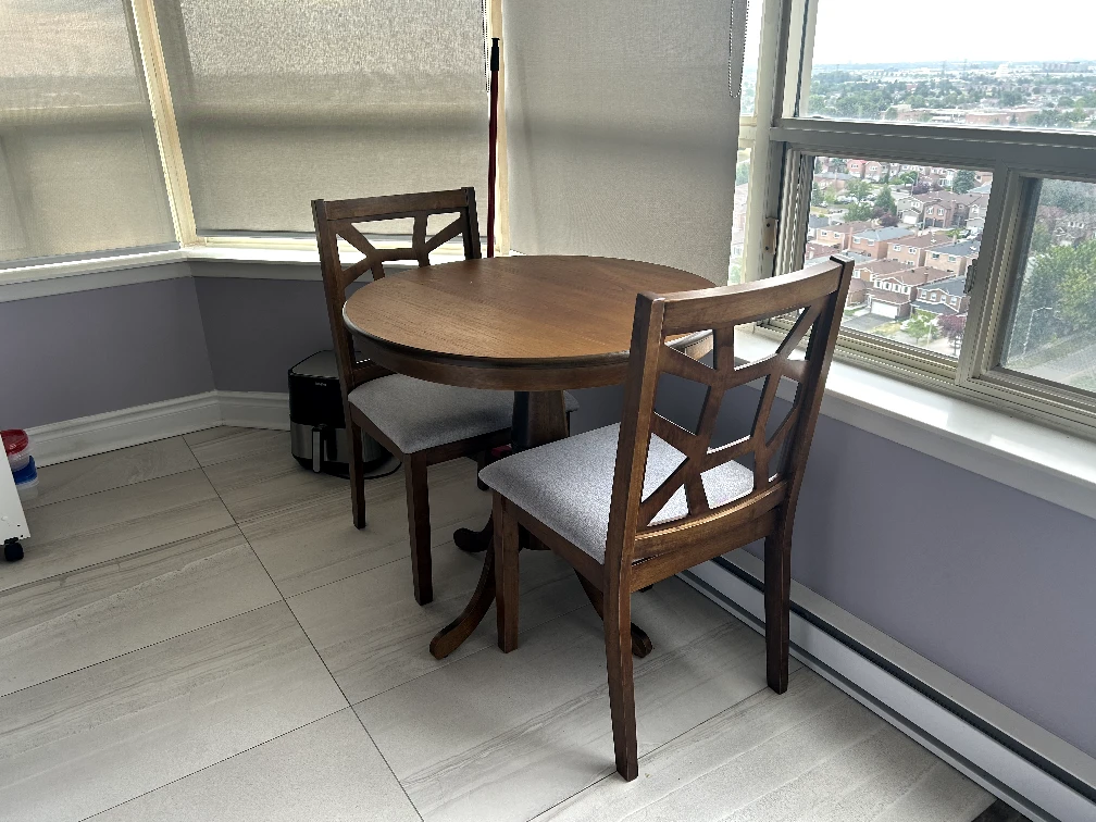 Dining Table with 2 Chairs - Wood