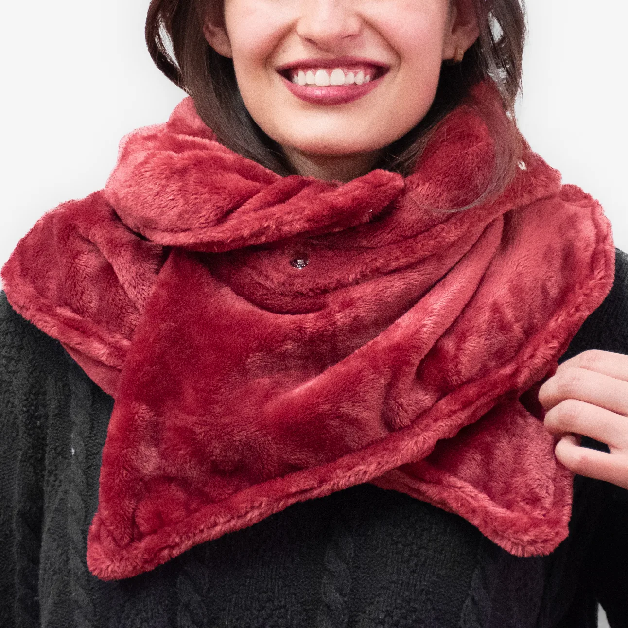 NEW red Faux fur Neck Warmer - long image indicator(3)