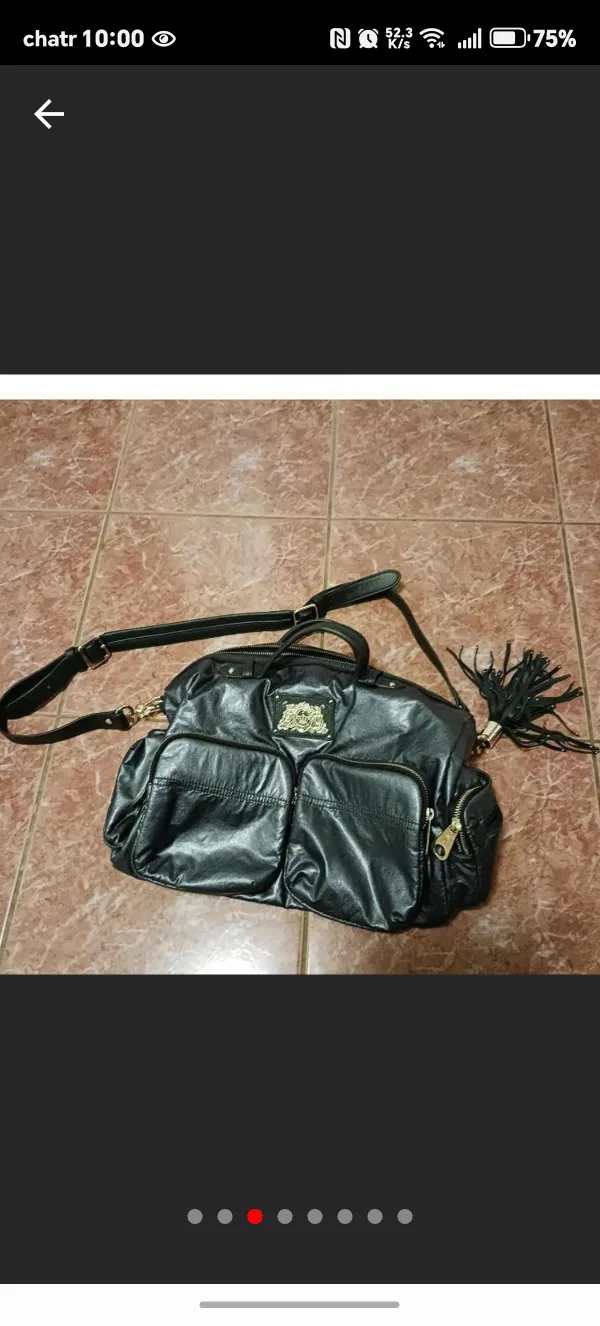 Juicy Couture Black Leather Satchel image indicator(3)