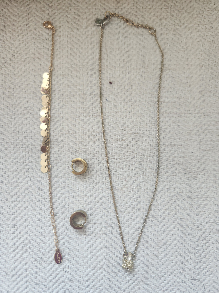 Aldo Gold toned Bracelet & Necklace and earrings - photo 2
