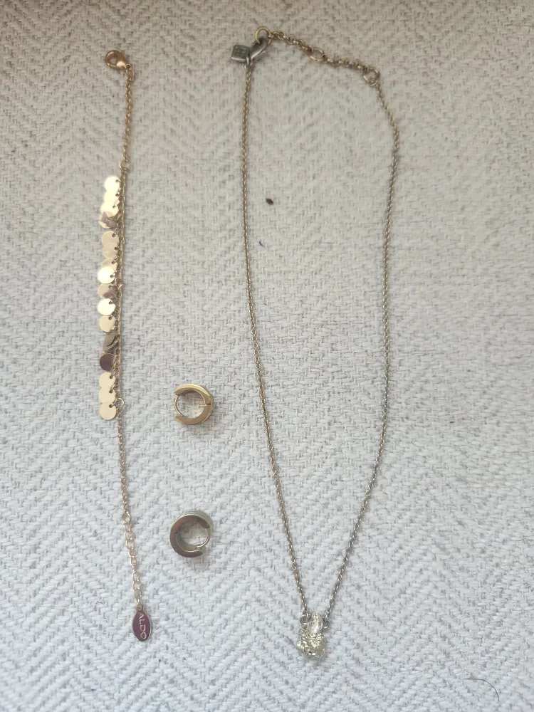 Aldo Gold toned Bracelet & Necklace and earrings image indicator(2)