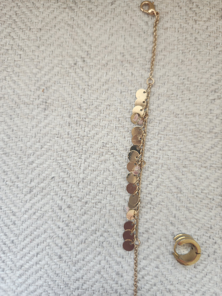 Aldo Gold toned Bracelet & Necklace and earrings - photo 3