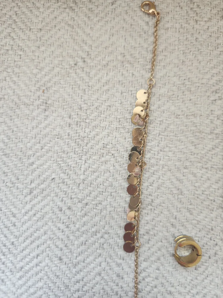 Aldo Gold toned Bracelet & Necklace and earrings image indicator(3)