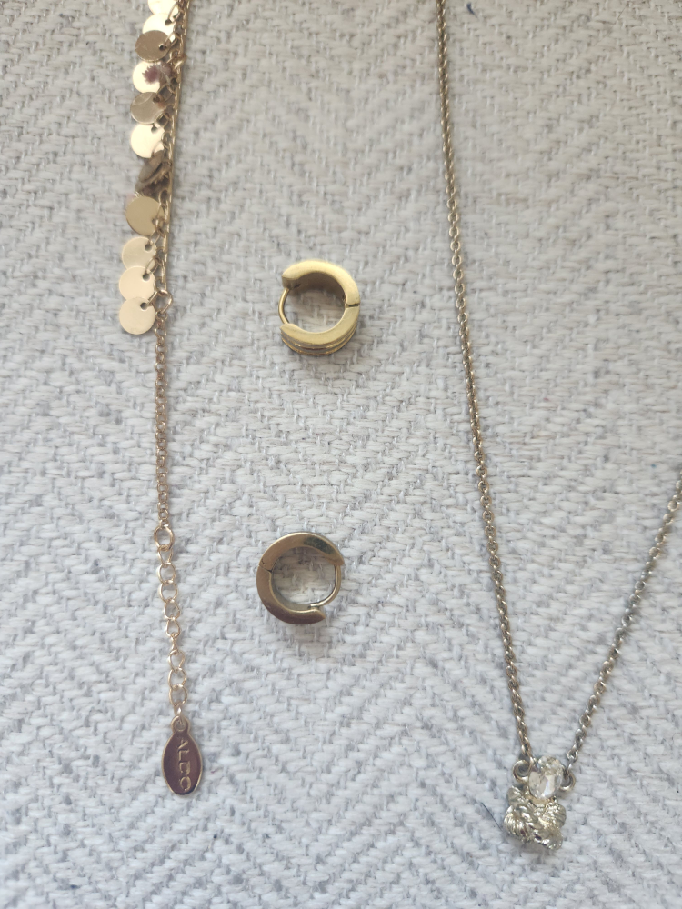 Aldo Gold toned Bracelet & Necklace and earrings - photo 4
