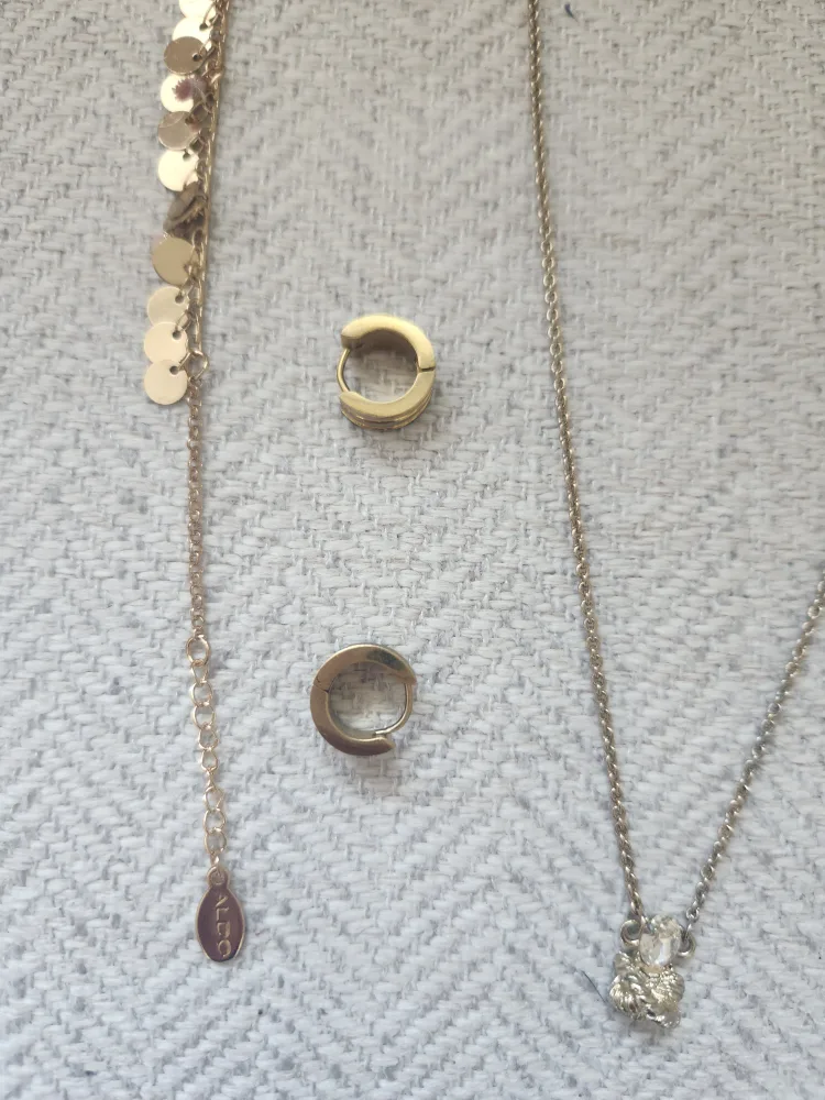 Aldo Gold toned Bracelet & Necklace and earrings image indicator(4)