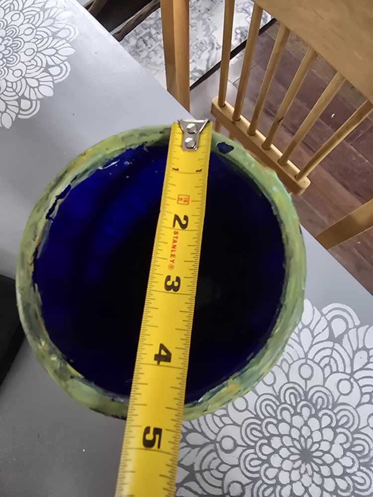 Hand Painted Vase - 9" tall, 5" diameter - photo 2