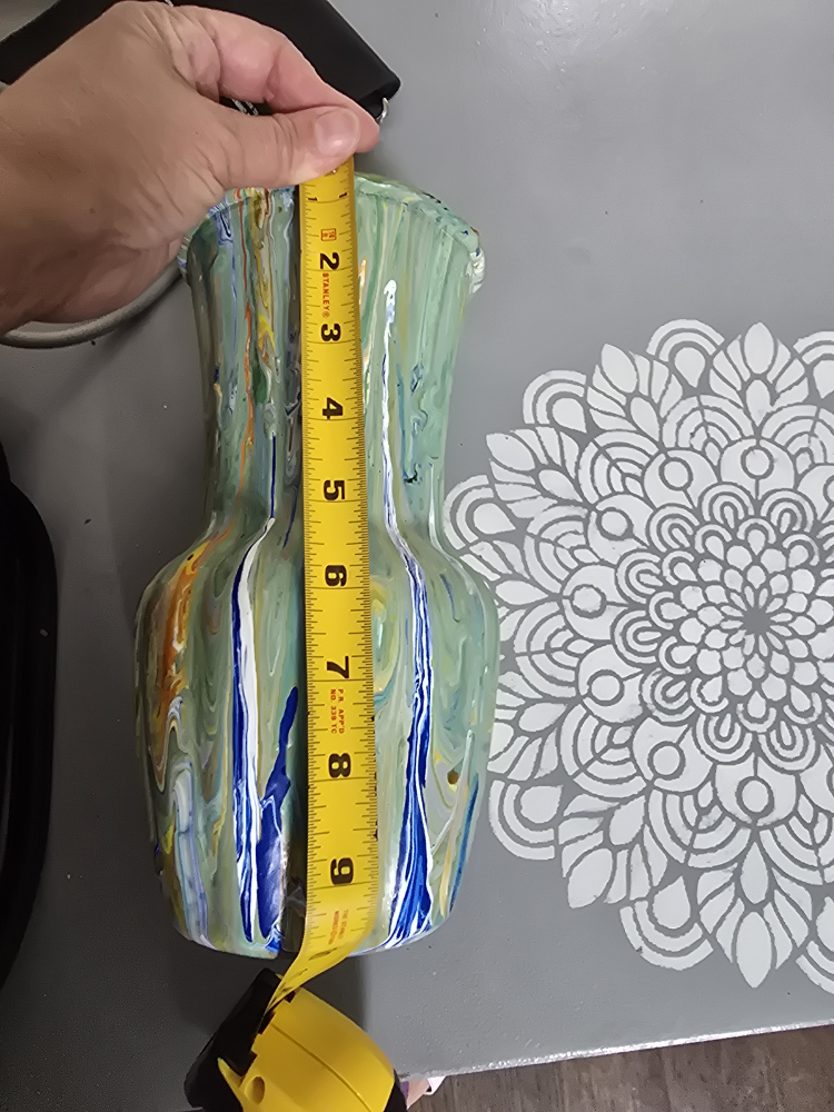 Hand Painted Vase - 9" tall, 5" diameter - photo 3