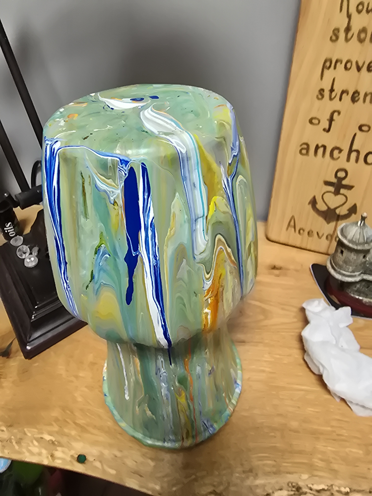 Hand Painted Vase - 9" tall, 5" diameter - photo 4