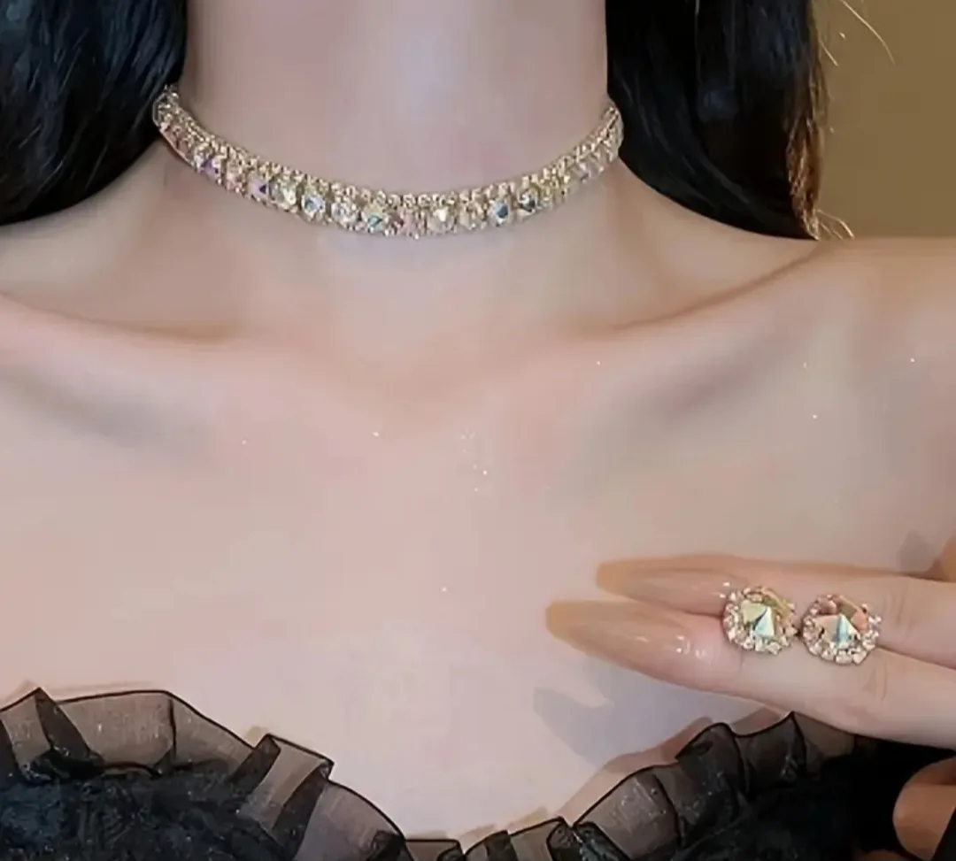 Crystal Choker Necklace & Earring Set image indicator(2)