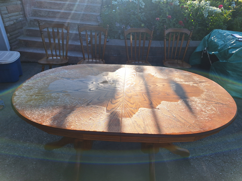 Solid Oak Dining Table with 4 Chairs