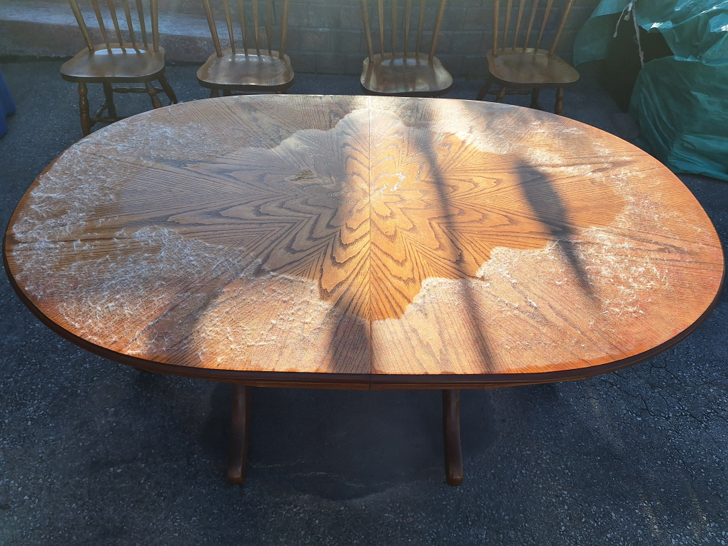 Solid Oak Dining Table with 4 Chairs - photo 2