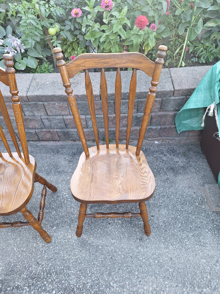 Solid Oak Dining Table with 4 Chairs - photo 5