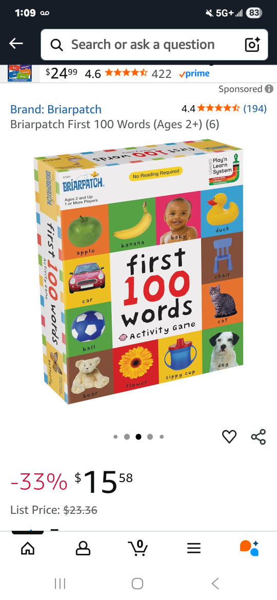 Briarpatch First 100 Words Activity Game - photo 4