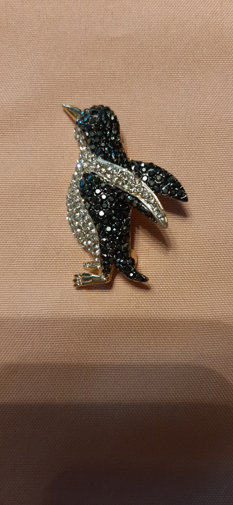 Penguin Rhinestone Brooch
