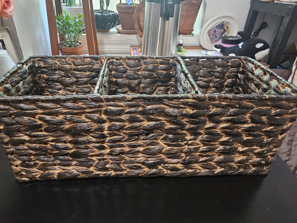 Woven 3-Compartment Storage Basket - photo 4