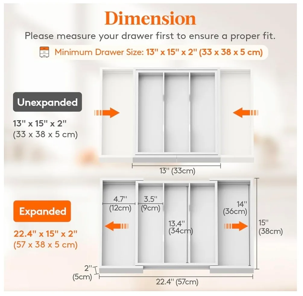 Adjustable Utensil Drawer Organizer image indicator(2)