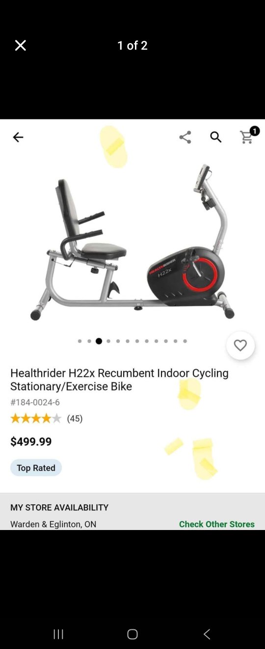 Healthrider H22x Recumbent Exercise Bike