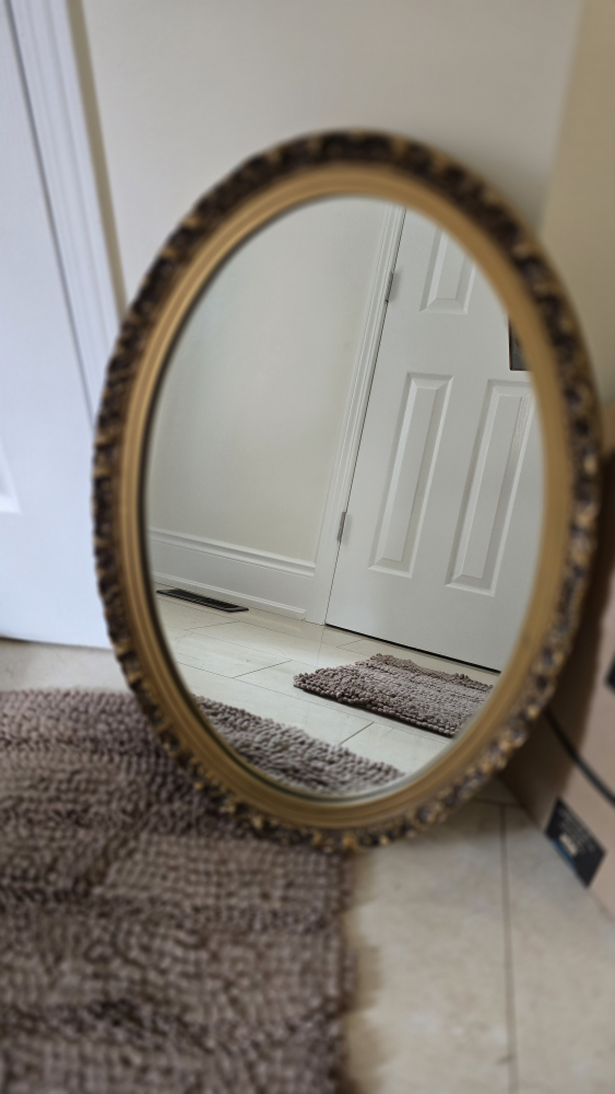 Gold Ornate Oval Mirror - photo 2