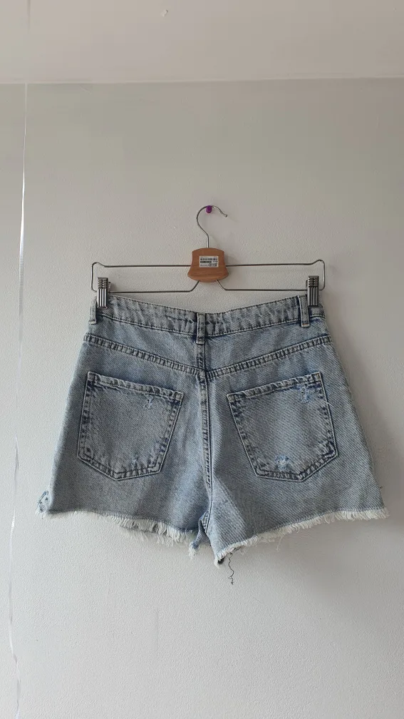 Bershka Distressed Denim Shorts image indicator(2)