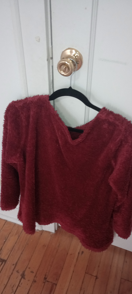 Burgundy Fuzzy Dandelion Top - photo 4