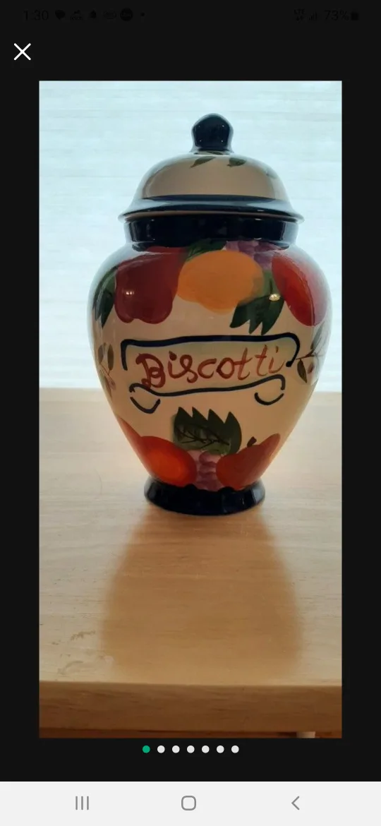 Hand Painted Biscotti Jar thumbnail