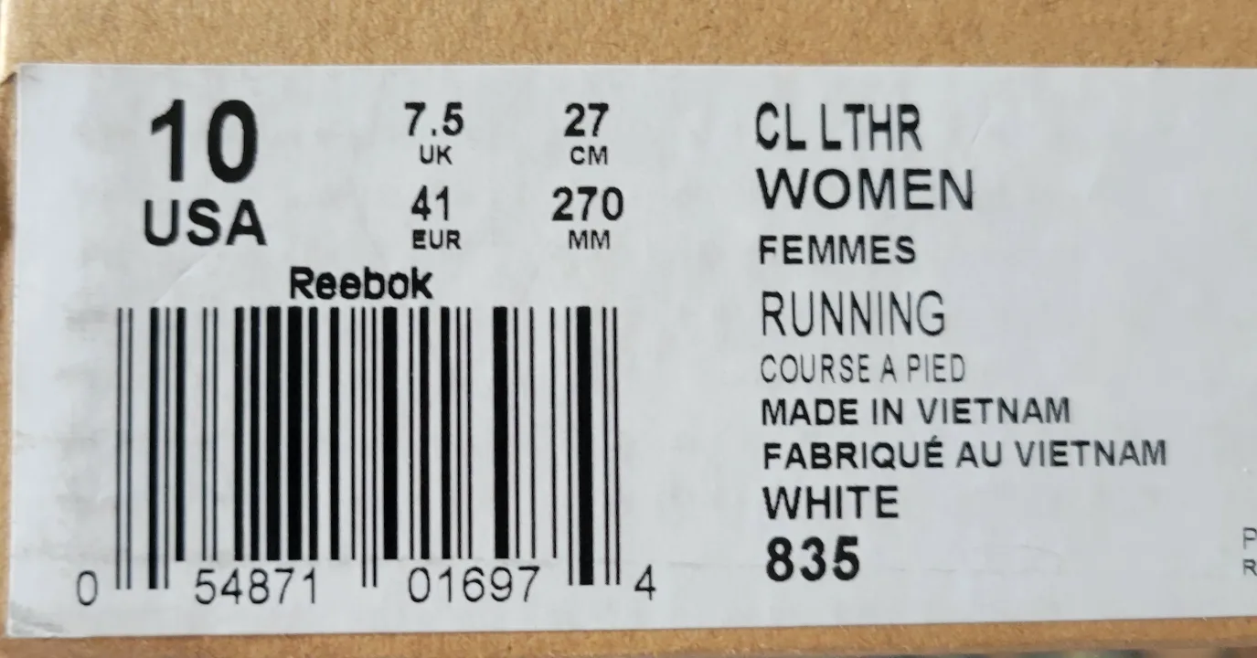 Reebok CL LTHR Women's White Sneakers - Size 10 image indicator(5)