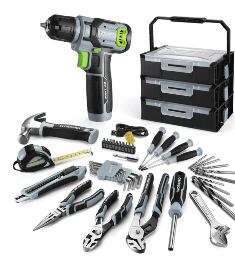 WORKPRO Tool Set with Stackable Box